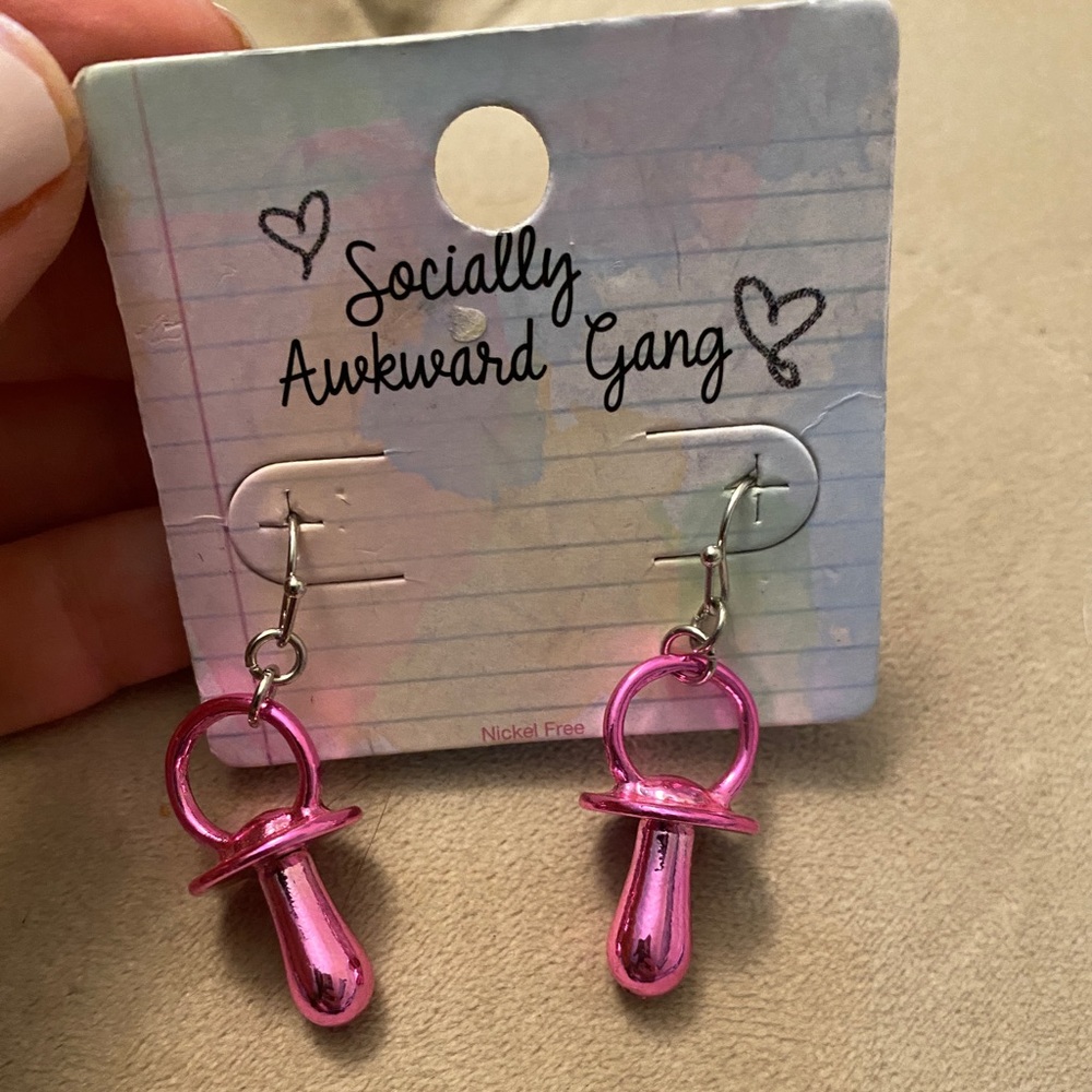 Pink Pacifier earrings - Picture 3 of 3